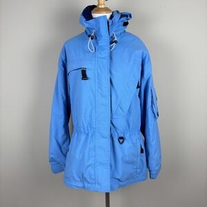 Obermeyer Jacket Womens 10 Blue Stabilizer II Winter Ski Snow Hooded Full Zip‎